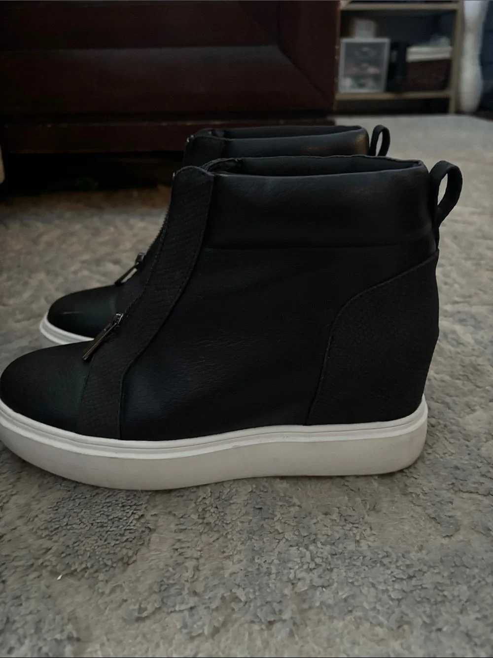 Women's Black Zip-Front Ankle Booties